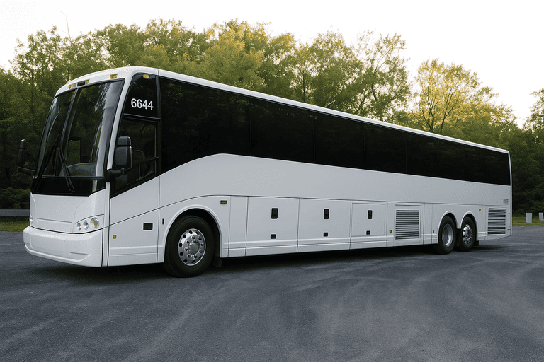 exterior of Charter Bus Rental West Jordan coach bus